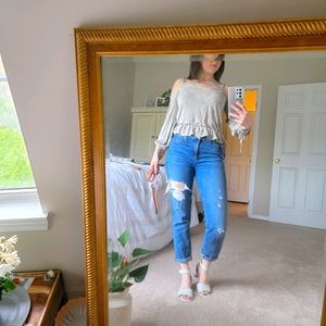 AE Soft & Sexy Off-the-Shoulder Crop Top